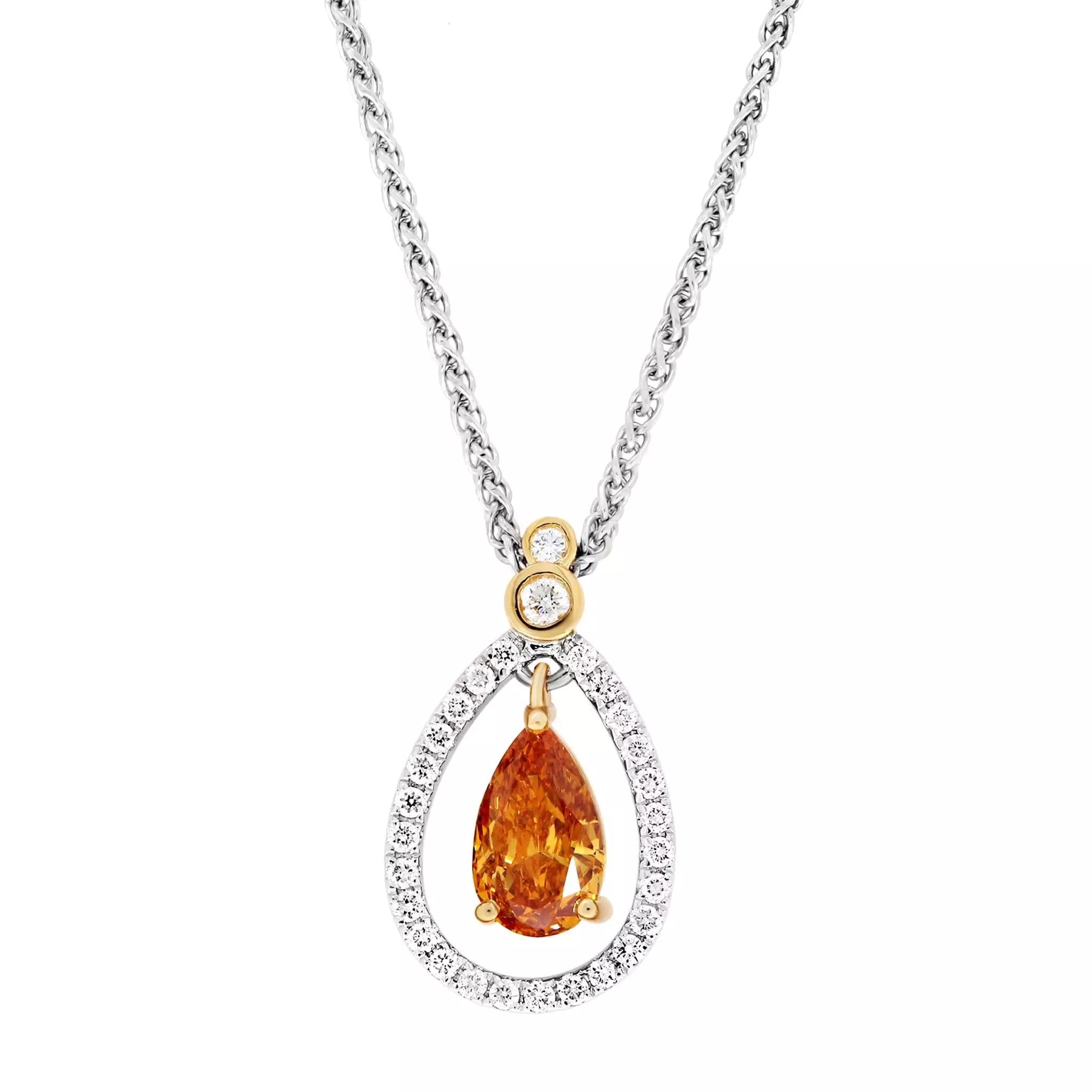 Natural Deep Orange Diamond Pendant - Rosendorff Diamond Jewellers
